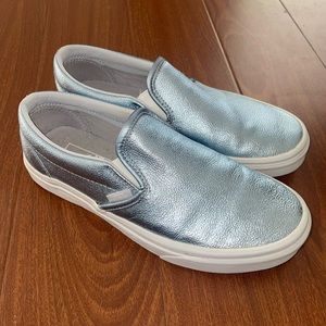Silver slip-on Vans